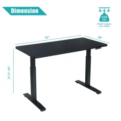 Tangkula Dual Motor Electric Standing Desk, 55 x 28 Inch, Ergonomic Stand up Home Office Desk