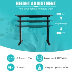 Tangkula Dual Motor Electric Standing Desk, 55 x 28 Inch, Ergonomic Stand up Home Office Desk