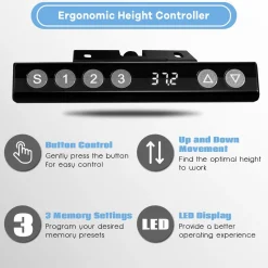 Tangkula Dual Motor Electric Standing Desk Frame, Height & Width Adjustable Motorized Sit Stand Desk Base