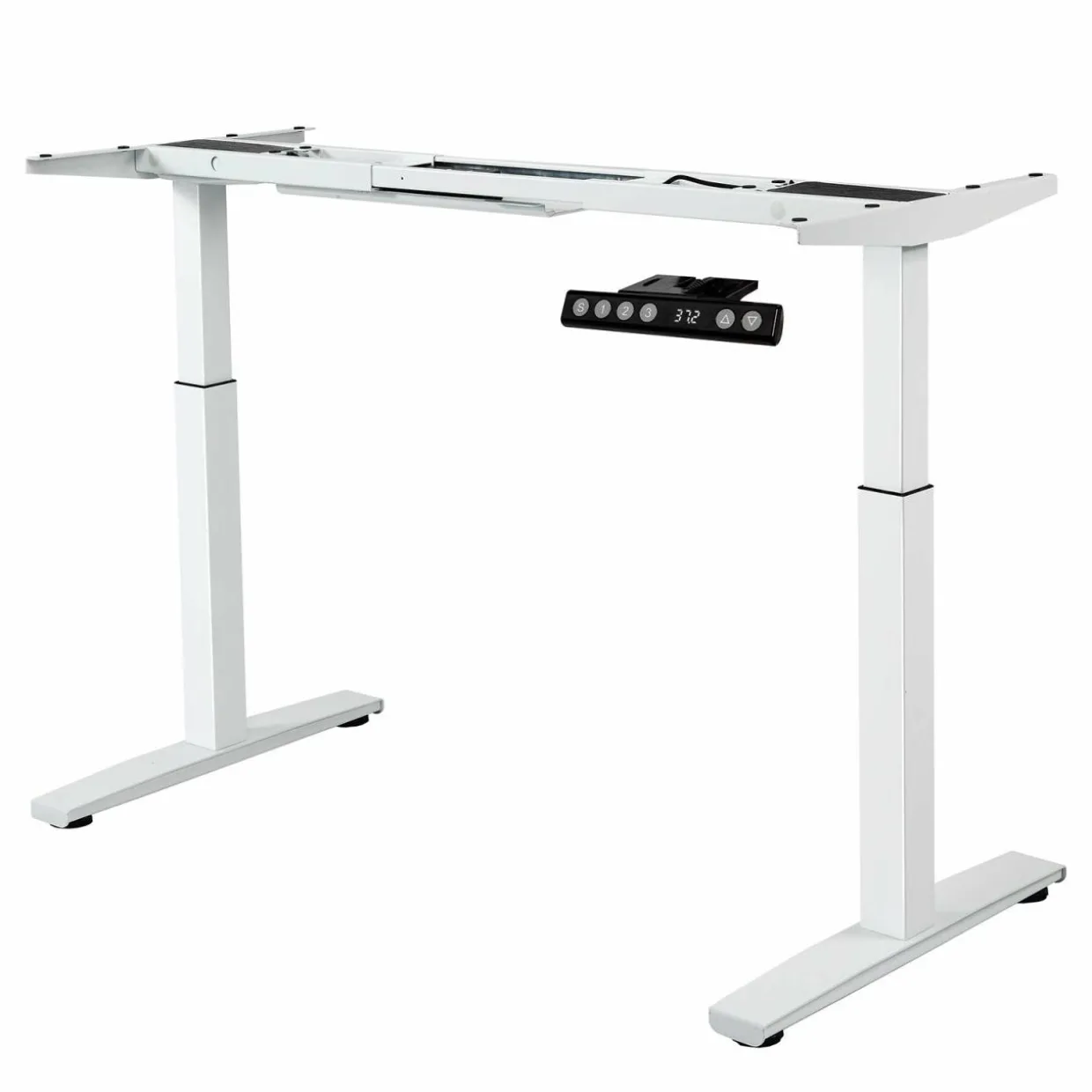 Tangkula Dual Motor Electric Standing Desk Frame, Height & Width Adjustable Motorized Sit Stand Desk Base