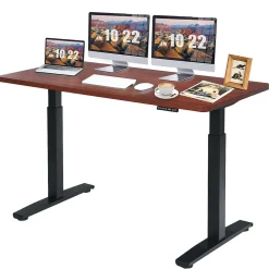 Tangkula Dual Motor Electric Standing Desk, 55 x 28 Inch, Ergonomic Stand up Home Office Desk
