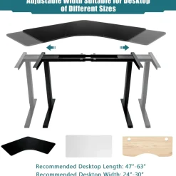 Tangkula Dual Motor Standing Desk Frame, Electric Sit Stand Up Desk Base