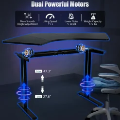 Tangkula Dual Motor Standing Desk Frame, Electric Sit Stand Up Desk Base