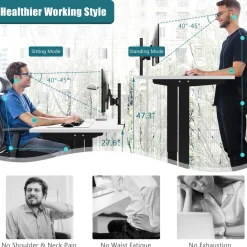 Tangkula Dual Motor Standing Desk Frame, Electric Sit Stand Up Desk Base