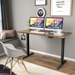 Tangkula Dual-Motor Electric Standing Desk Frame, Width & Height Adjustable Stand up Desk Base