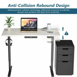 Tangkula Dual-Motor Electric Standing Desk Frame, Width & Height Adjustable Stand up Desk Base