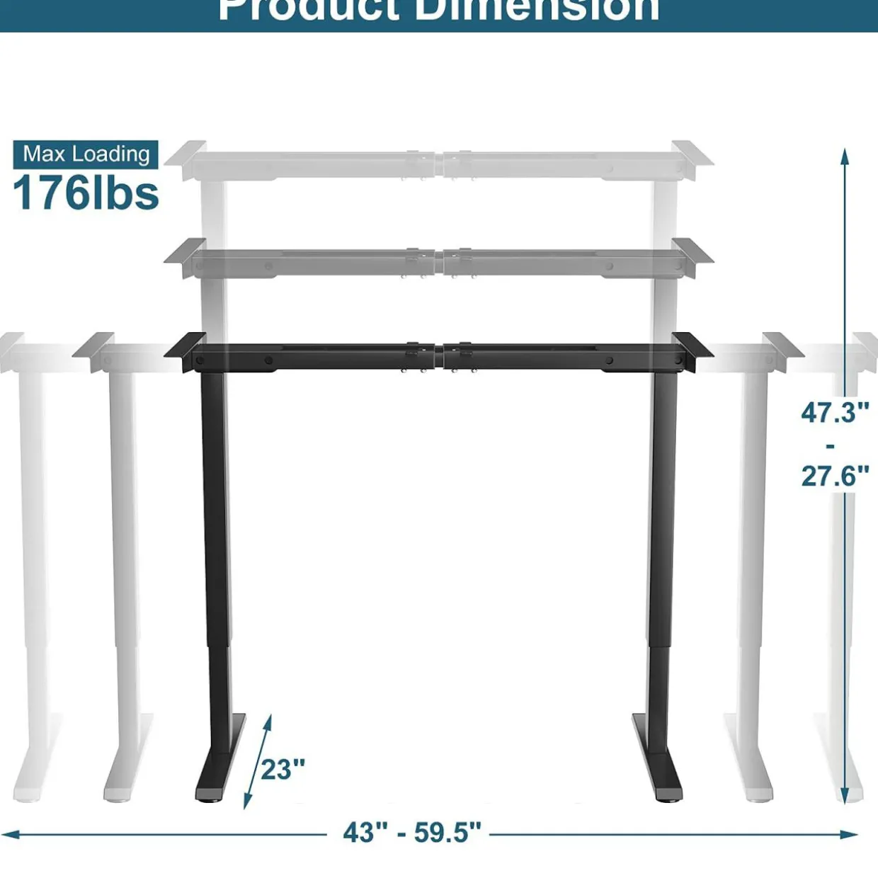 Tangkula Dual-Motor Electric Standing Desk Frame, Width & Height Adjustable Stand up Desk Base
