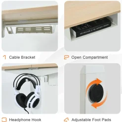 Tangkula Electric Height Adjustable Standing Desk