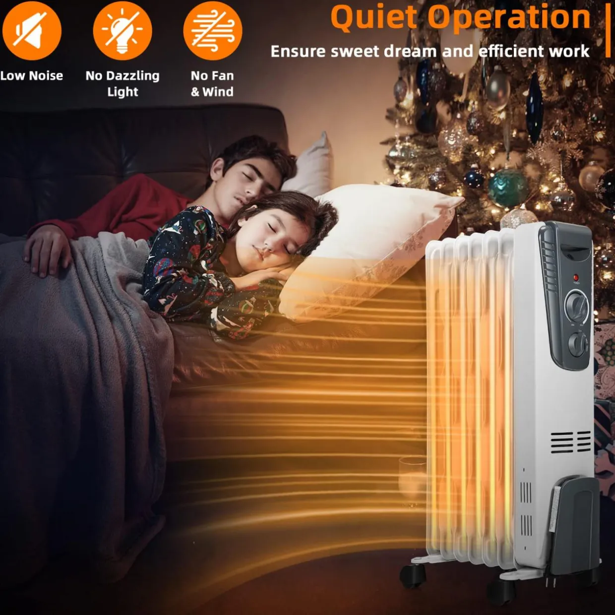 TANGKULA Electric Oil Heater, 1500W Oil Filled Radiator Heater w/ Tip-over and Overheating Protection