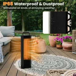 Tangkula Electric Patio Heater, 1200W Infrared Outdoor Heater, Double-Sided Heating