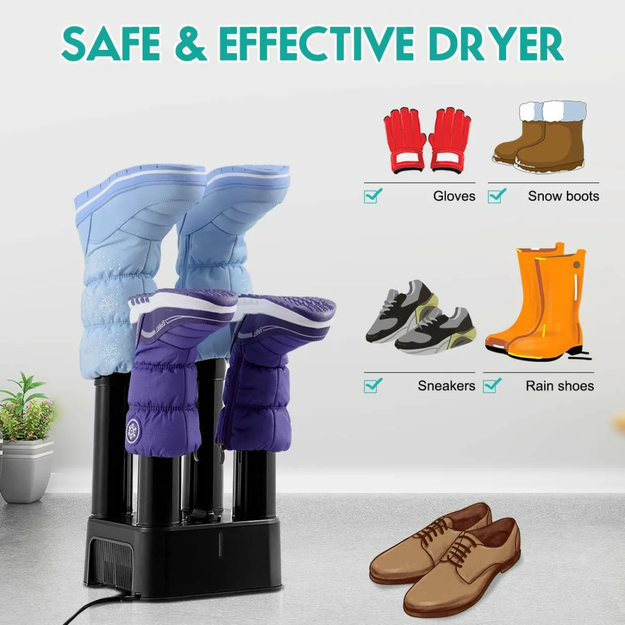 Tangkula Electric Shoe Dryer, Boot Dryer for Mighty Boot Warmer Glove Dryer