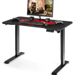 Tangkula Electric Stand up Gaming Desk, Height Adjustable Standing Desk with Programmable Memory & Splice Board