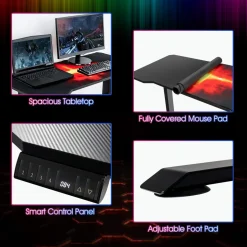 Tangkula Electric Stand up Gaming Desk, Height Adjustable Standing Desk with Programmable Memory & Splice Board