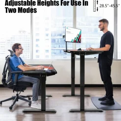 Tangkula Electric Stand up Gaming Desk, Height Adjustable Standing Desk with Programmable Memory & Splice Board