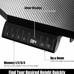Tangkula Electric Stand up Gaming Desk, Height Adjustable Standing Desk with Programmable Memory & Splice Board