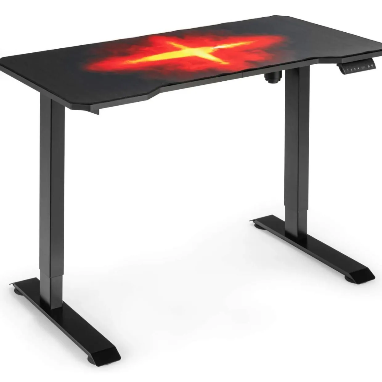Tangkula Electric Stand up Gaming Desk, Height Adjustable Standing Desk with Programmable Memory & Splice Board