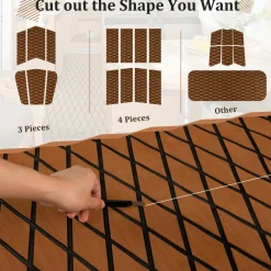 Tangkula EVA Foam Boat Decking Sheet, Self-Adhesive Boat Flooring with Diamond Shape