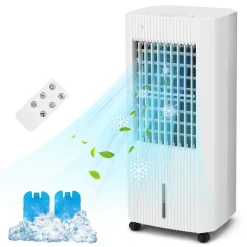 Tangkula Evaporative Air Cooler, Portable Swamp Cooler with Remote, 2 Ice Packs