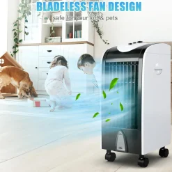 Tangkula Evaporative Air Cooler, 3-in-1 Air Cooling Fan with 2 Ice Crystal Boxes, 3-Mode