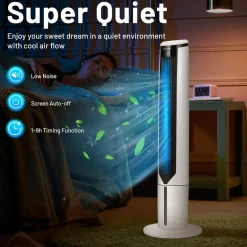 Tangkula Evaporative Cooler, Include Remote Control, 4 Ice Packs, Portable Bladeless Cooler with 3 Modes