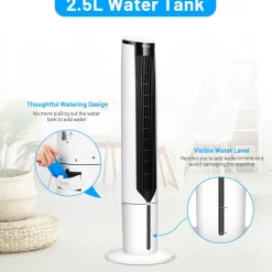 Tangkula Evaporative Cooler, Include Remote Control, 4 Ice Packs, Portable Bladeless Cooler with 3 Modes