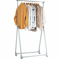 Tangkula Extendable Garment Rack, Heavy Duty Foldable Clothes Rack with Adjustable Hanging Rod