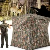 Tangkula Extra Tall 3-4 Person Hunting Blind, 270 Degree See Through Ground Blind with Silent Slide Windows
