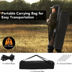 Tangkula Extra Tall 3-4 Person Hunting Blind, 270 Degree See Through Ground Blind with Silent Slide Windows