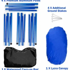 Tangkula Family Beach Sunshade, UPF50+ Sun Shade Tent with Aluminum Poles