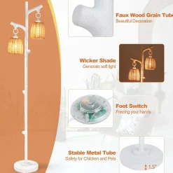 Tangkula Farmhouse Floor Lamp, 65