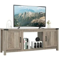 Tangkula Farmhouse TV Stand for TVs up to 70 Inch