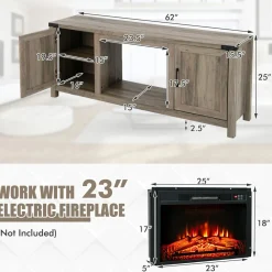 Tangkula Farmhouse TV Stand for TVs up to 70 Inch