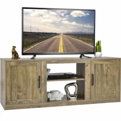 Tangkula Farmhouse TV Stand with Double Barn Doors