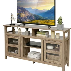 Tangkula Farmhouse TV Stand for TVs up to 65