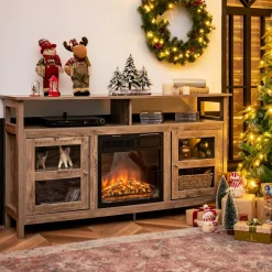 Tangkula Farmhouse TV Stand for TVs up to 65