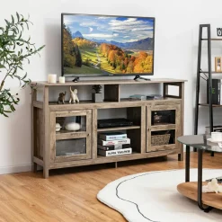 Tangkula Farmhouse TV Stand for TVs up to 65