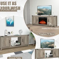 Tangkula Farmhouse TV Stand for TVs up to 70 Inch