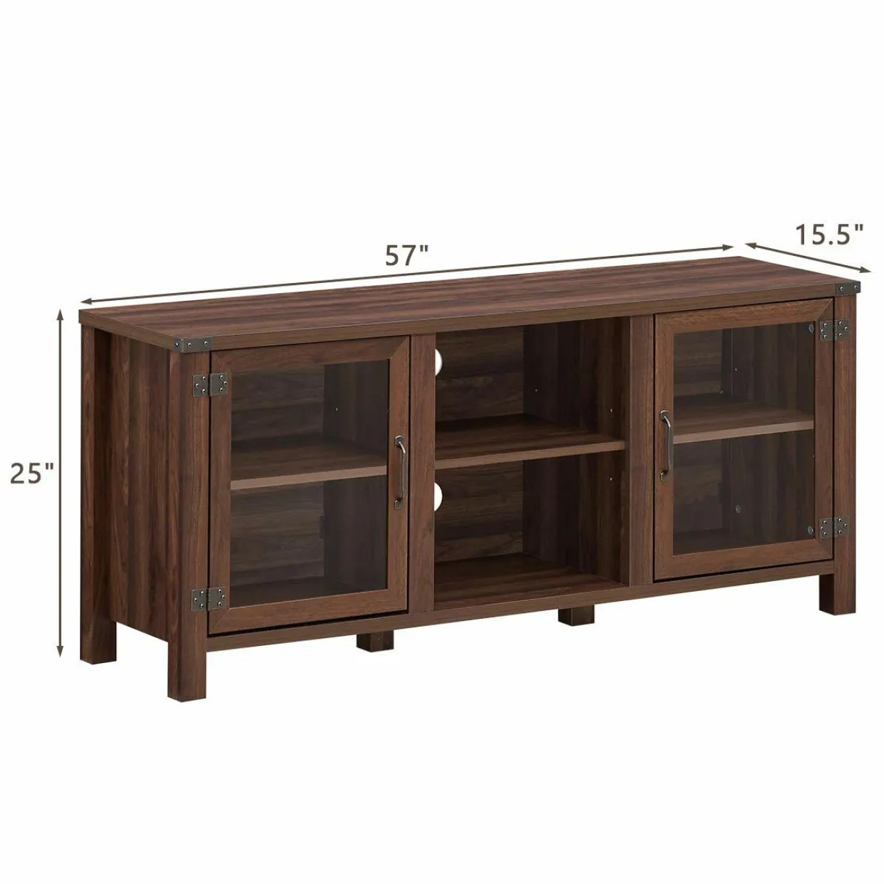 Tangkula Farmhouse TV Stand, Living Room Console Storage Cabinet for TVs up to 65" Flat Screen