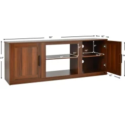 Tangkula Farmhouse TV Stand with Double Barn Doors