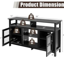 Tangkula Farmhouse TV Stand for TVs up to 65