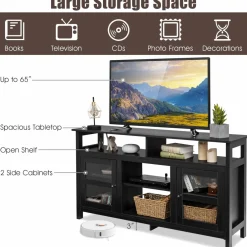 Tangkula Farmhouse TV Stand for TVs up to 65