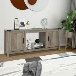 Tangkula Farmhouse TV Stand for TVs up to 70 Inch