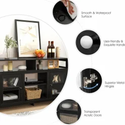 Tangkula Farmhouse TV Stand for TVs up to 65