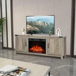 Tangkula Farmhouse TV Stand for TVs up to 70 Inch