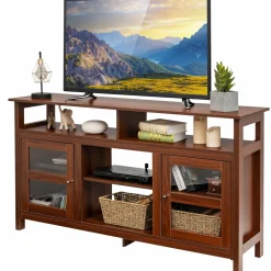 Tangkula Farmhouse TV Stand for TVs up to 65