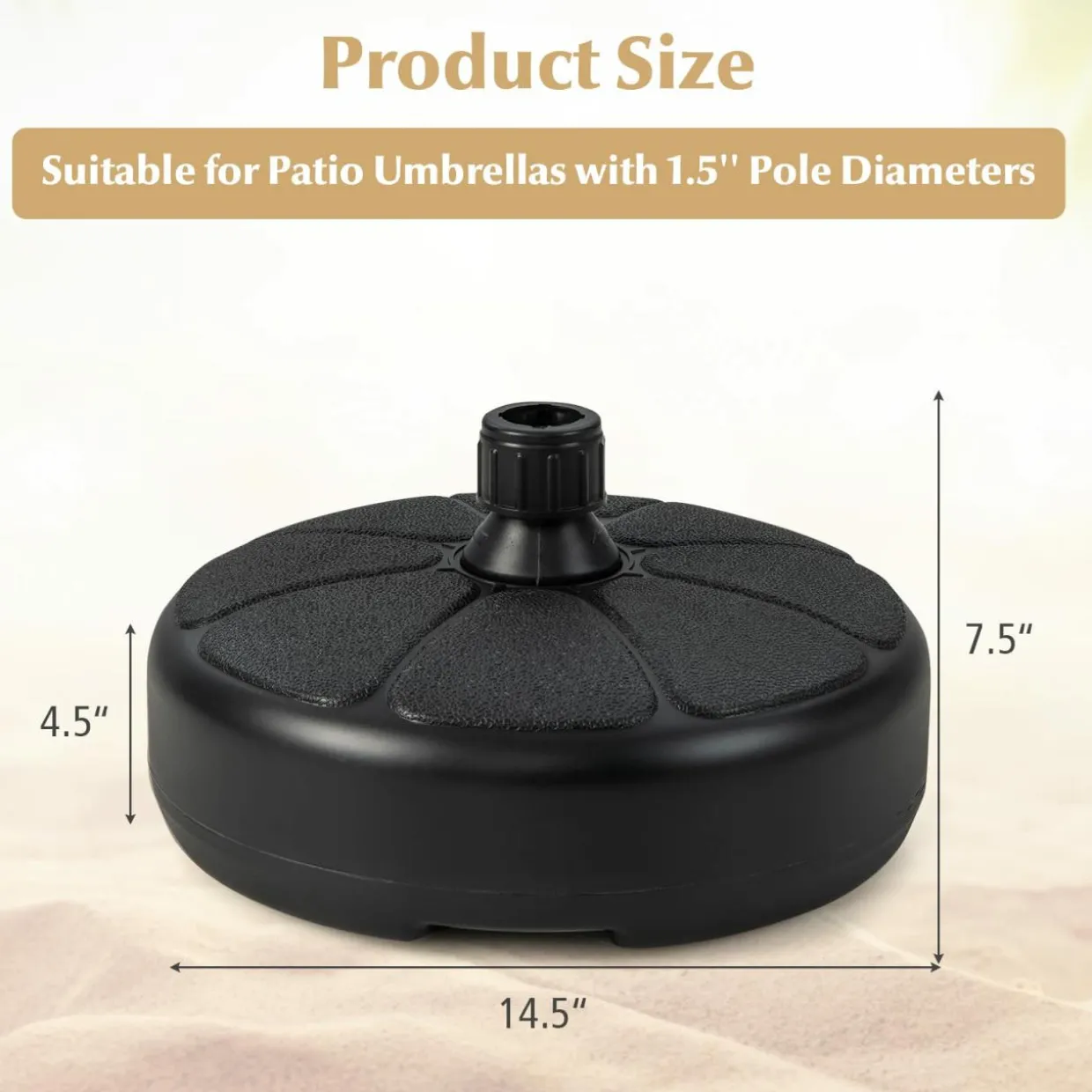 Tangkula Fillable Round Umbrella Base, Water & Sand Filled Patio Umbrella Stand