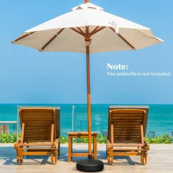 Tangkula Fillable Round Umbrella Base, Water & Sand Filled Patio Umbrella Stand