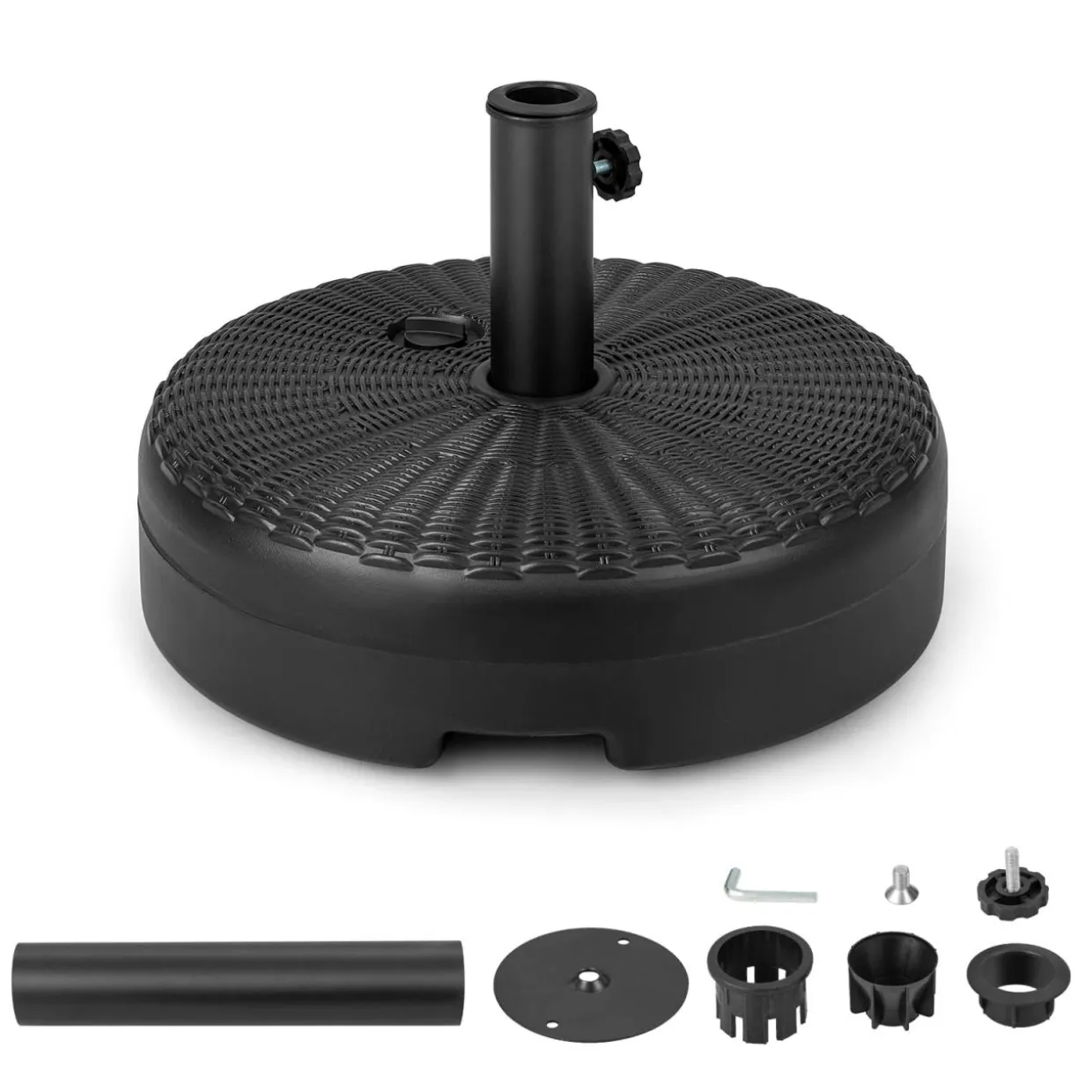 Tangkula Fillable Umbrella Base Stand, Water & Sand Filled 66 lbs Heavy-Duty Patio Umbrella Weighted Stand