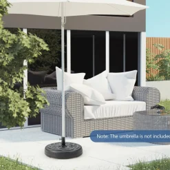 Tangkula Fillable Umbrella Base Stand, Water & Sand Filled 102 lbs Heavy Duty Patio Umbrella Weight Stand