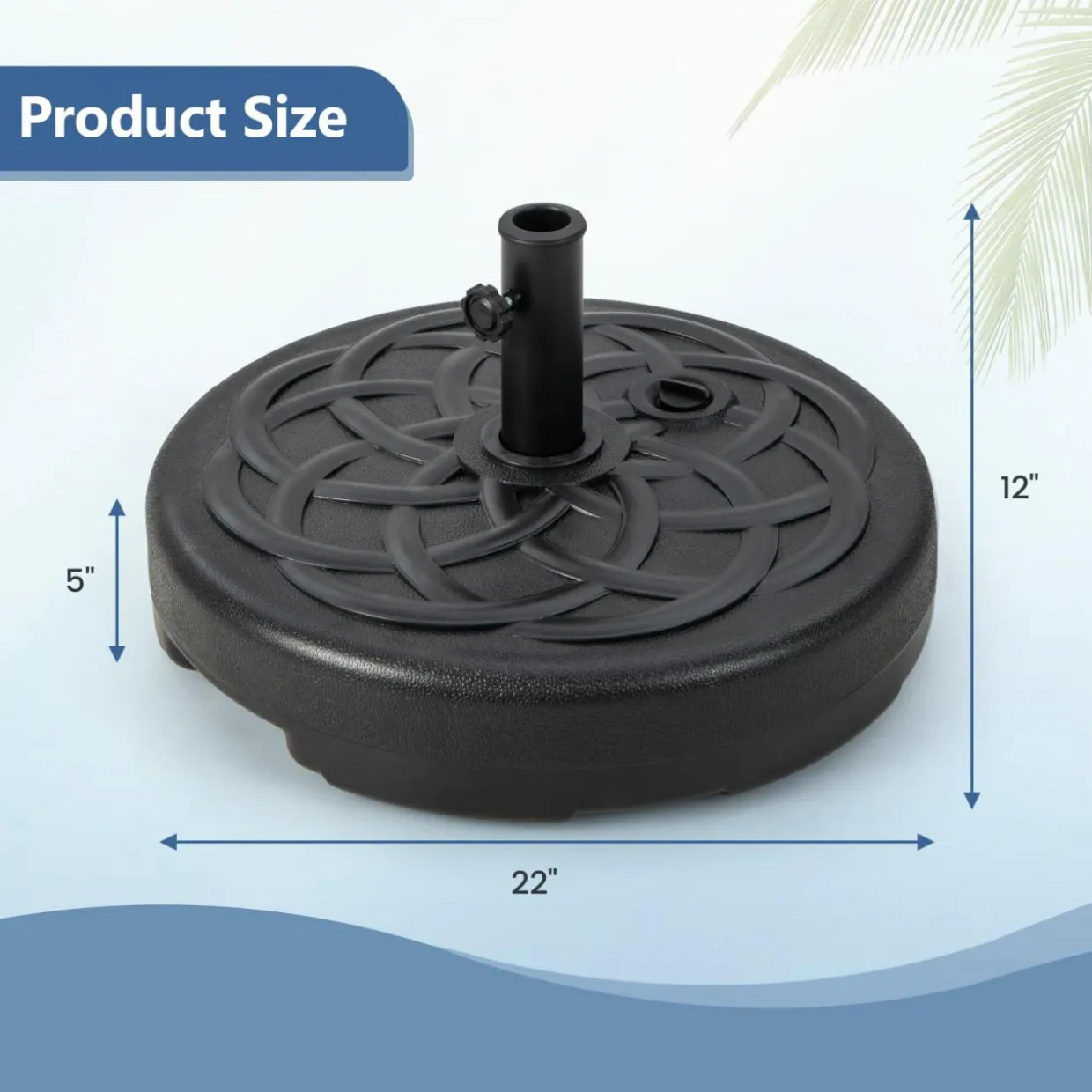 Tangkula Fillable Umbrella Base Stand, Water & Sand Filled 102 lbs Heavy Duty Patio Umbrella Weight Stand